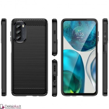 Carbon guminis dėklas - juodas (Motorola Moto G52/G82)